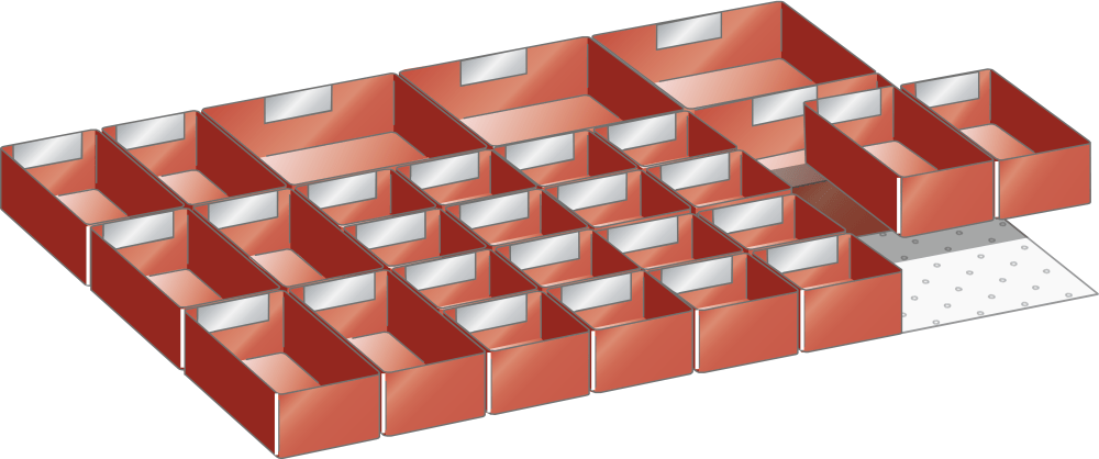Set Plastic boxes 27x36E/36x27E (WxDxFH) 612x459x50mm