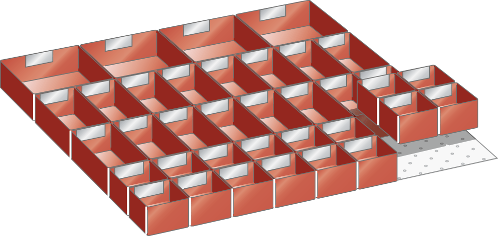 Set Plastic boxes 36x36E (WxDxFH) 612x612x50mm