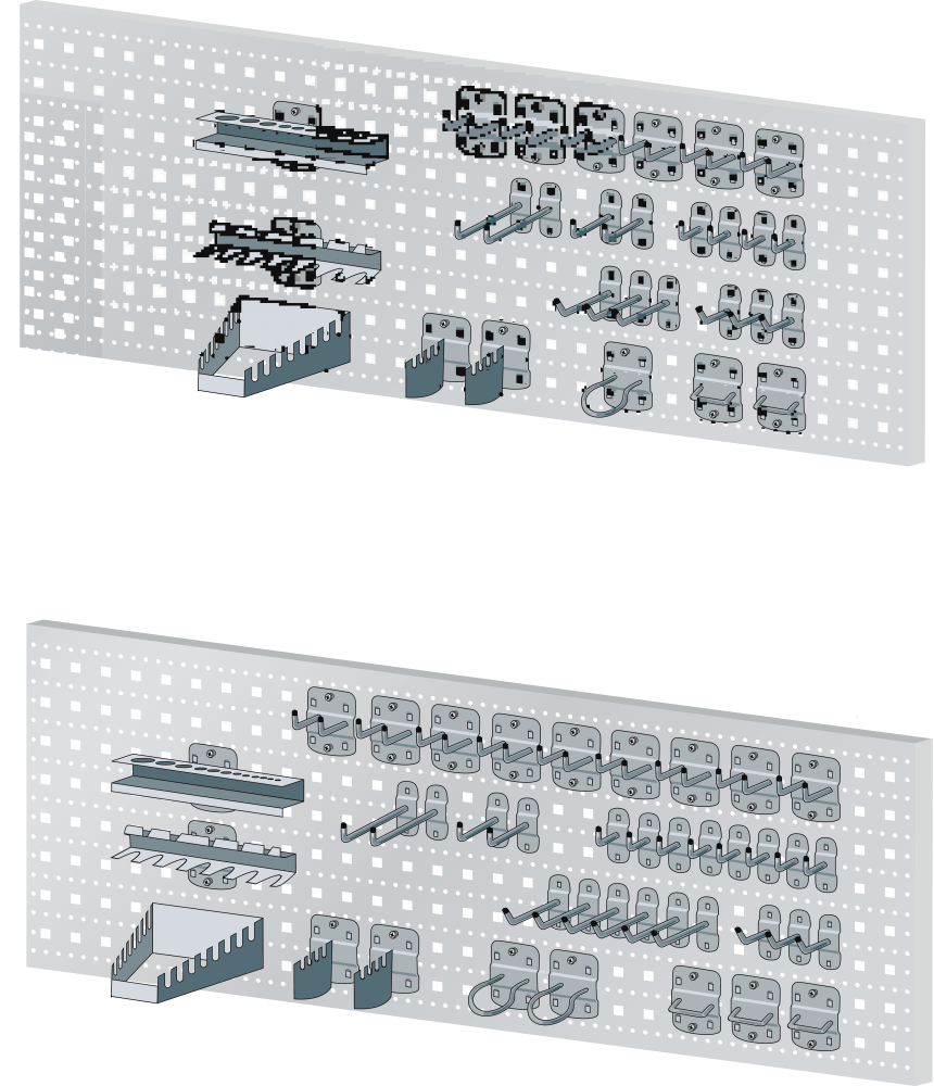 Keyhole hook set 12-piece