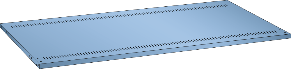 Shelf L1006 slotted (WxDxH) 1000x350x25mm 160kg R5012