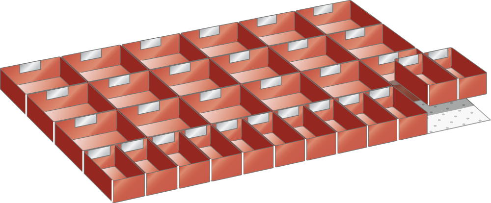 Set Plastic boxes 54x36E (WxDxFH) 918x612x50mm