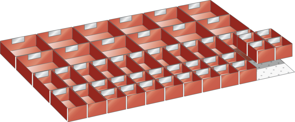 Set Plastic boxes 54x36E (WxDxFH) 918x612x75mm