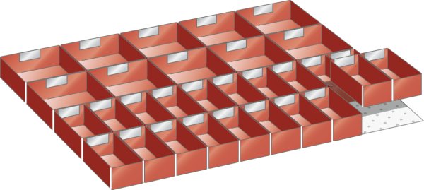 Set Plastic boxes 45x36E (WxDxFH) 765x612x50mm