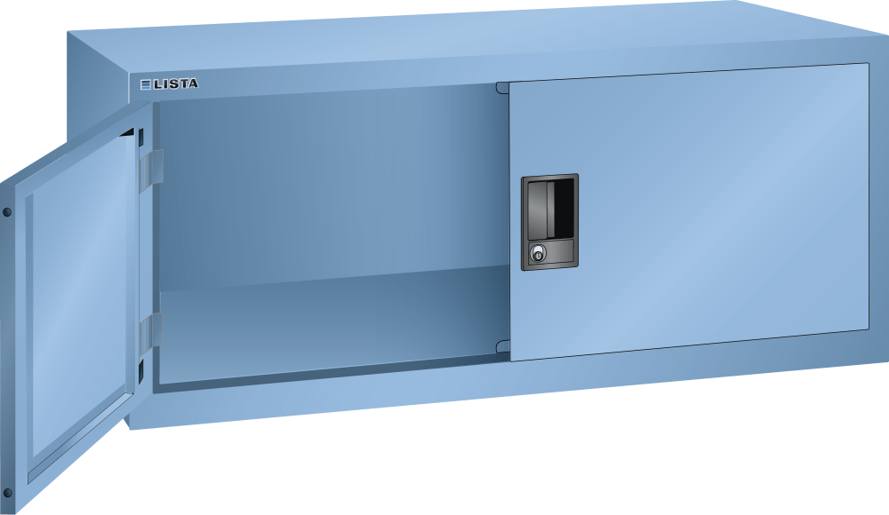 Overhead cabinet (WxDxH) 1000x300x420mm KEY Lock R7035/R5012