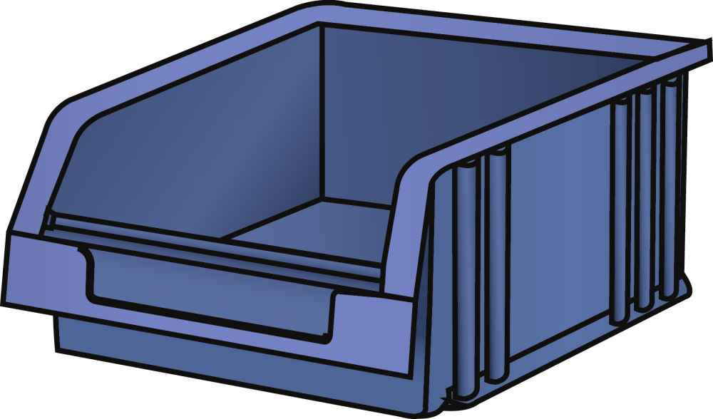 Storage container (WxDxH) 101x90x50mm size 2 blue
