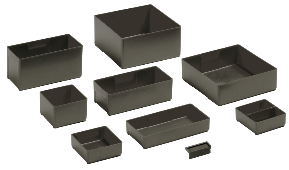 Plastic boxes ESD 4.5x4.5E (WxDxH) 75x75x26mm 12 pcs.