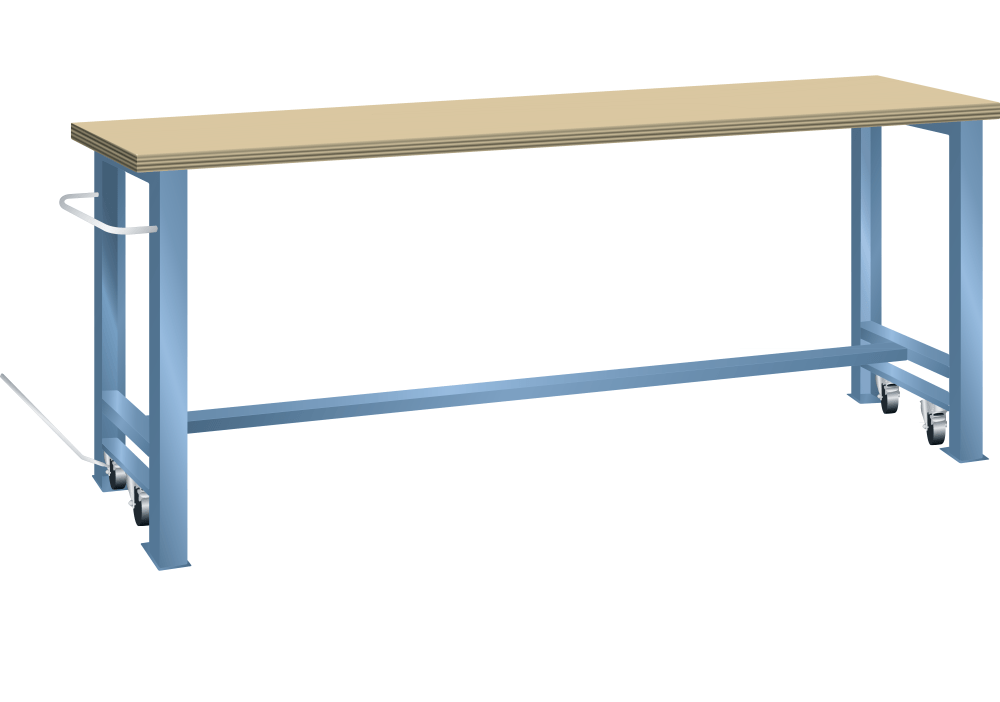 Workbench mobile (WxDxH) 1500x800x850-875mm Beech R5012