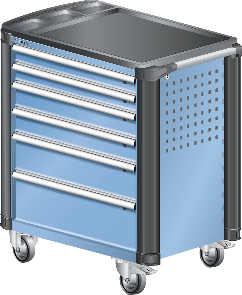Workplace trolleys 36x27E (WxDxH) 894x525x928mm KEY Lock R5012