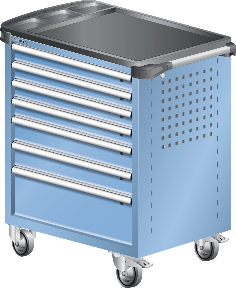 Workplace trolleys 36x27E (WxDxH) 894x525x928mm KEY Lock R5012