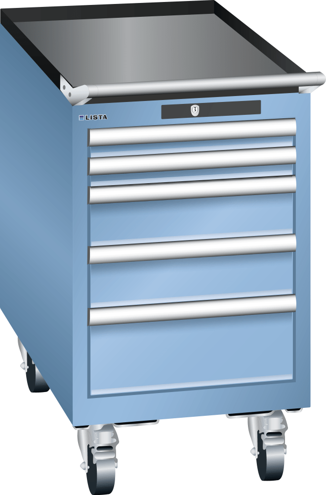 Drawer cabinet mobile 18x36E (WxDxH) 411x725x723mm RFID Lock R5012