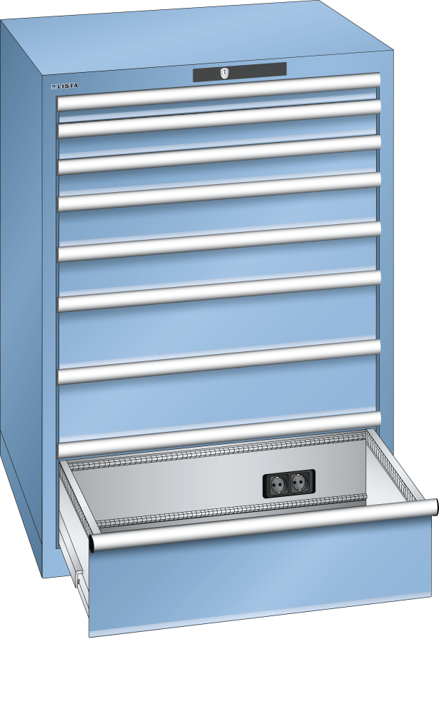 Drawer cabinet 36x36E (WxDxH) 717x725x1000mm KEY Lock R5012