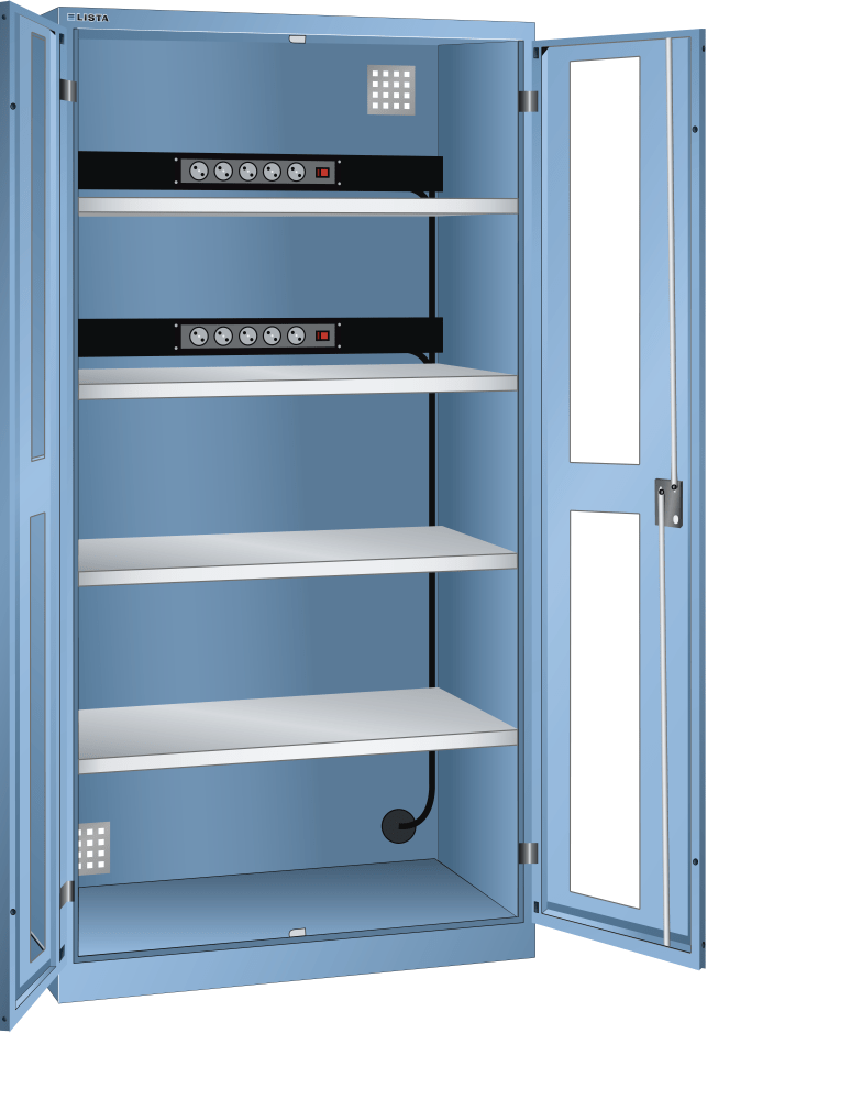 Battery charging cabinet (WxDxH) 1000x580x1950mm type GB KEY Lock R5012