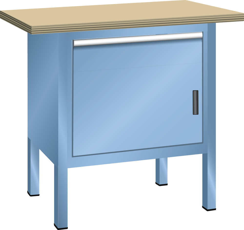 Compact workbench (WxDxH) 1000x700x850mm Beech KEY Lock R5012