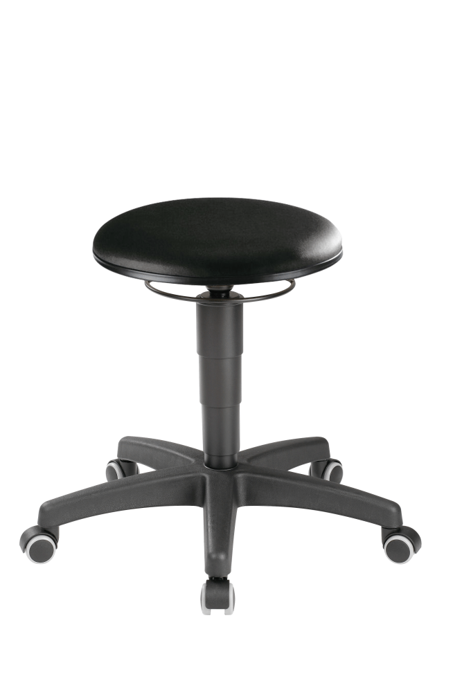 Swivel stool with castors 460-630mm Imitation leather
