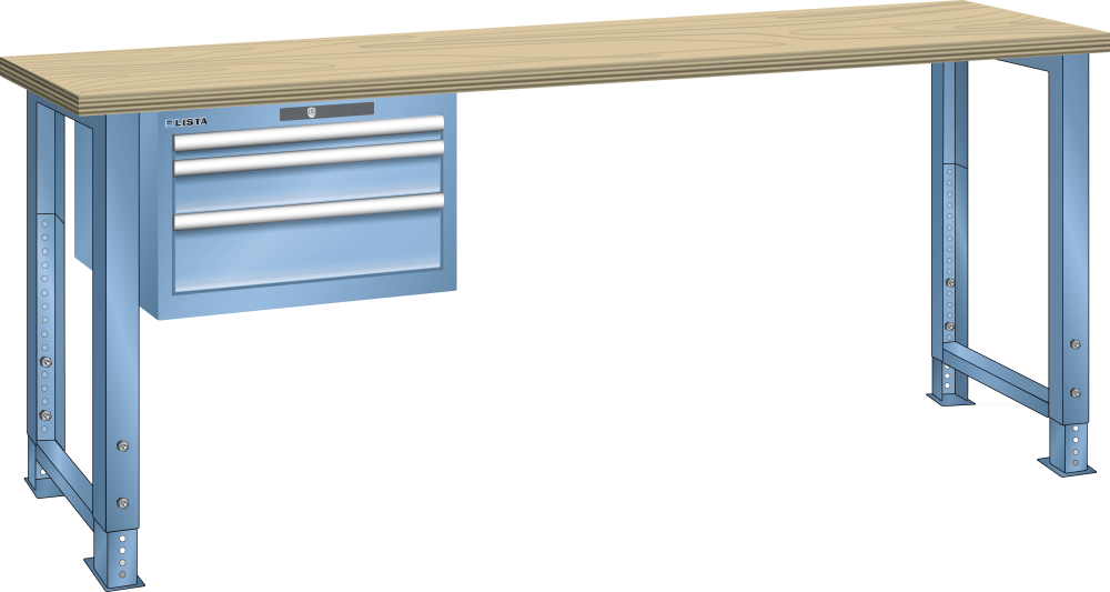 Workbench 27x36E (WxDxH) 1500x800x750-1100mm Beech CODE Lock R5012