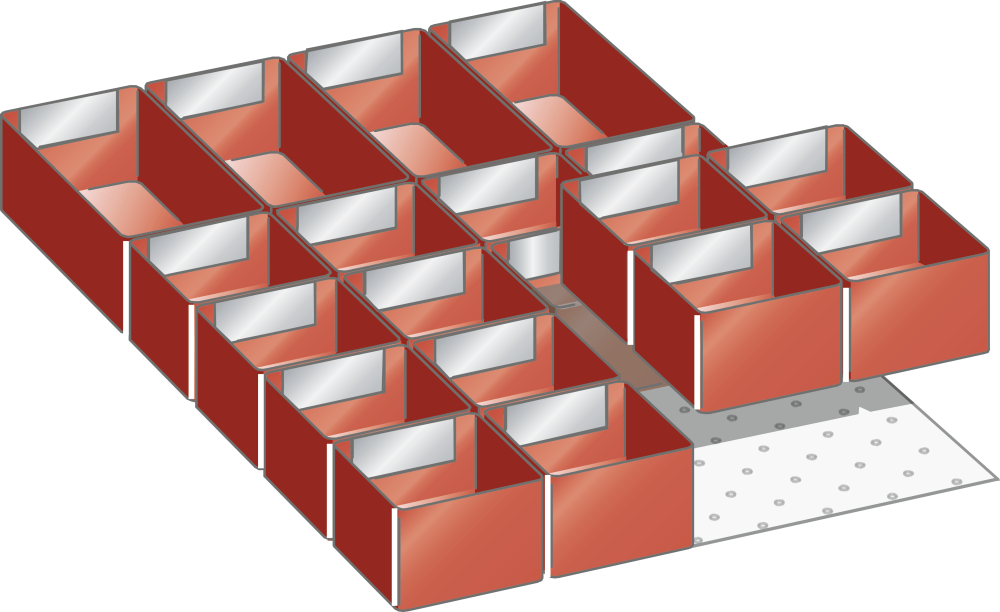 Set Plastic boxes 18x27E (WxDxFH) 306x459x75mm