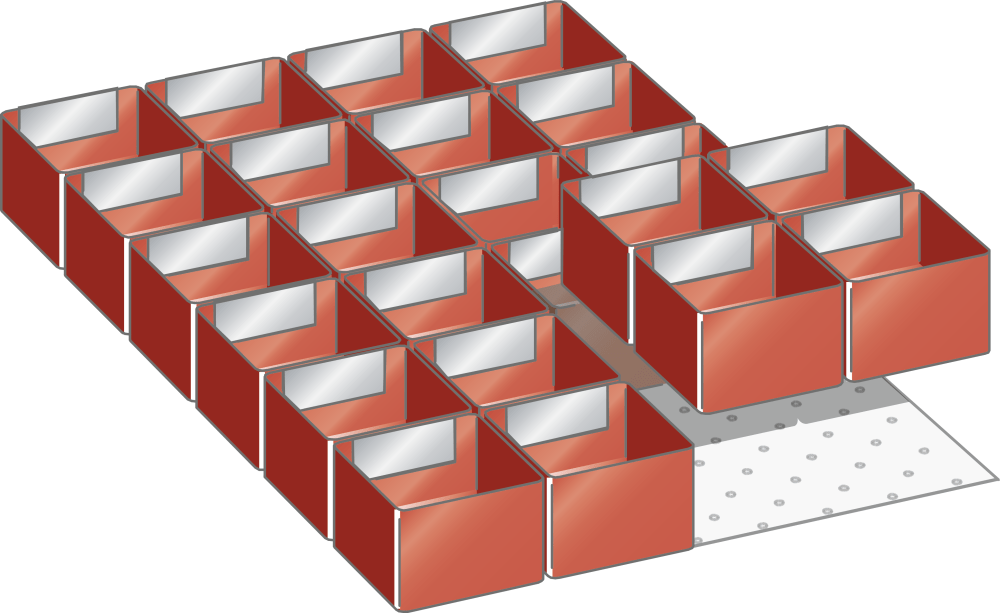 Set Plastic boxes 18x27E (WxDxFH) 306x459x50mm