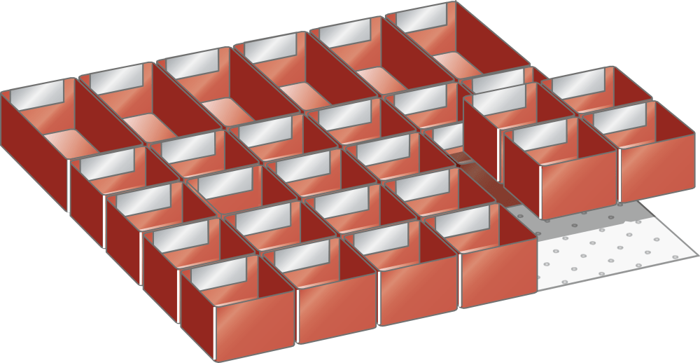 Set Plastic boxes 27x27E (WxDxFH) 459x459x50mm