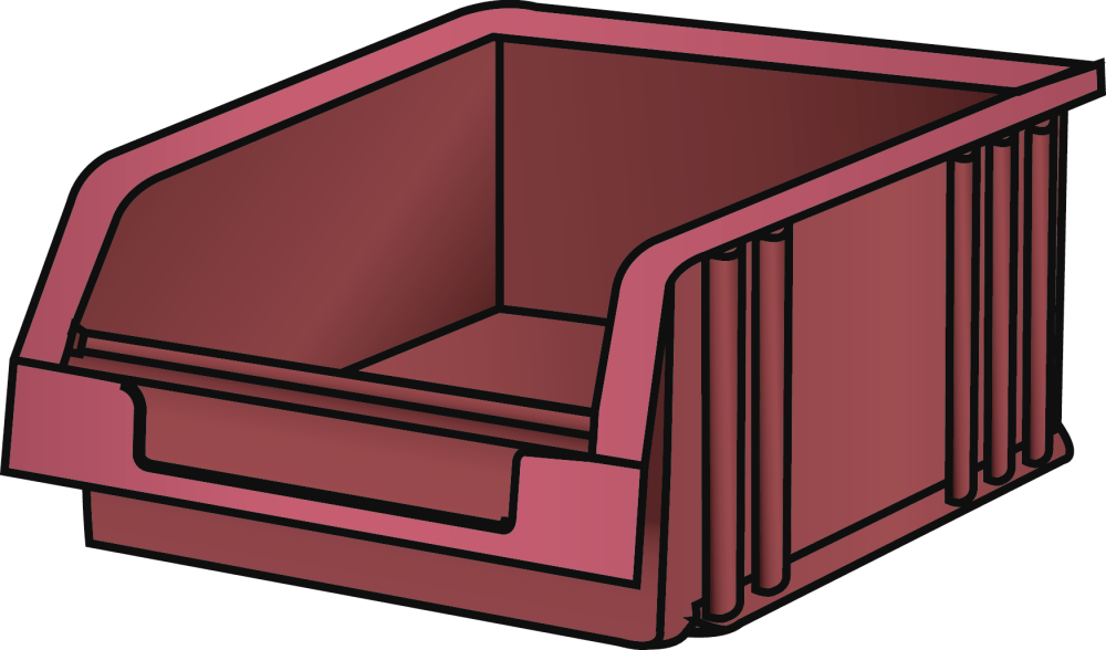 Storage container (WxDxH) 101x90x50mm size 2 red