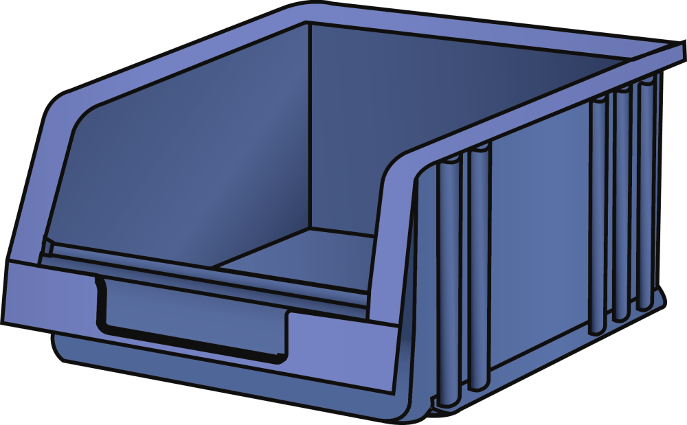 Storage container (WxDxH) 103x164x75mm size 3 blue