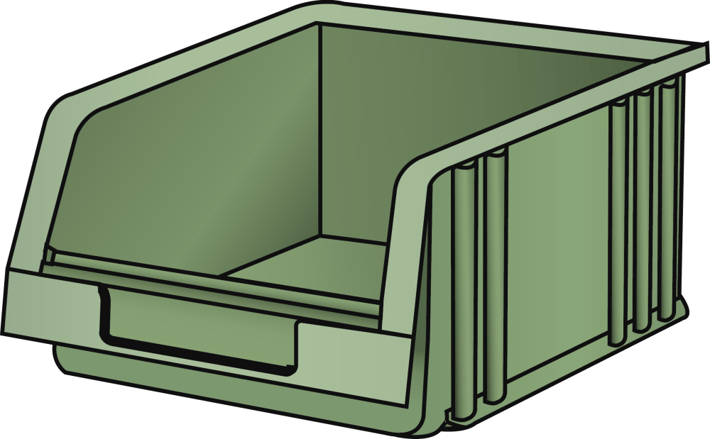 Storage container (WxDxH) 103x164x75mm size 3 green