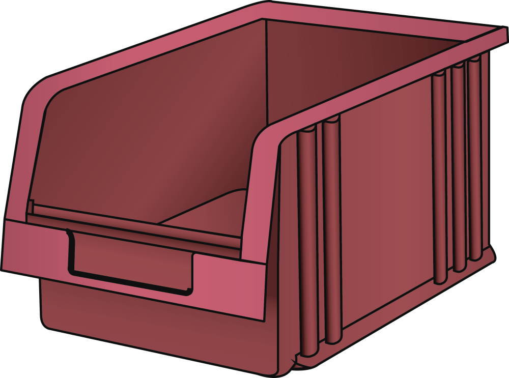 Storage container (WxDxH) 149x231x125mm size 4 red