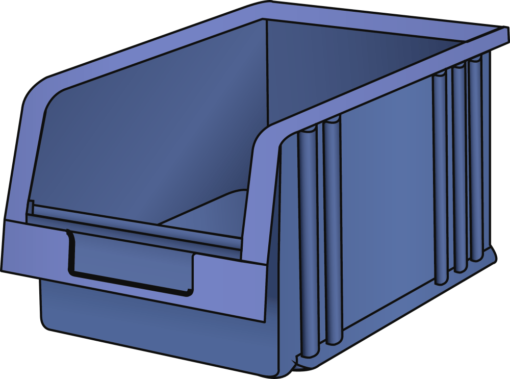 Storage container (WxDxH) 149x231x125mm size 4 blue