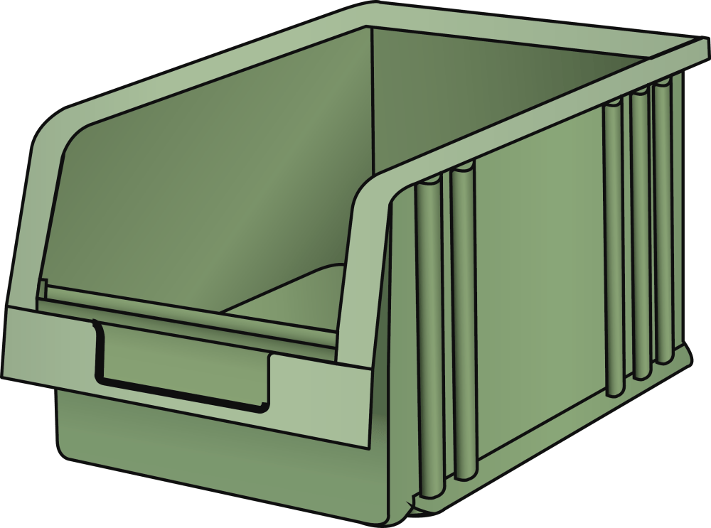 Storage container (WxDxH) 149x231x125mm size 4 green