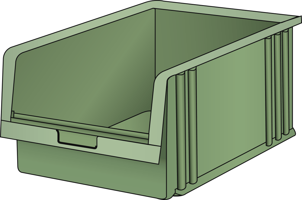 Storage container (WxDxH) 311x492x199mm size 6 green