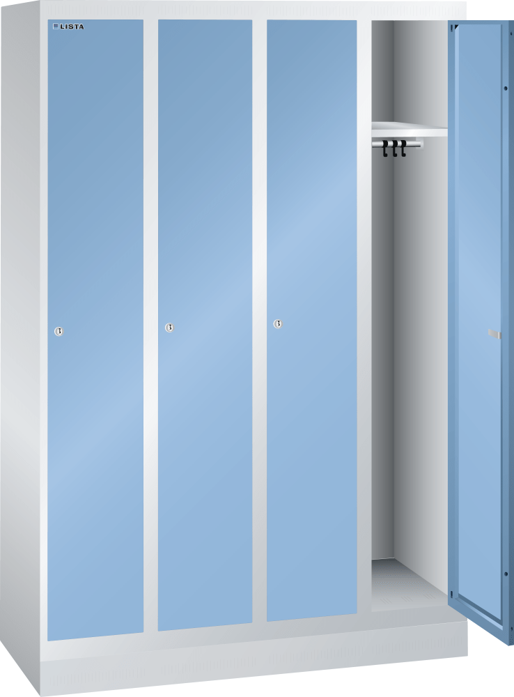 Clothes locker (WxDxH) 1200x500x1800mm 4 compartments
