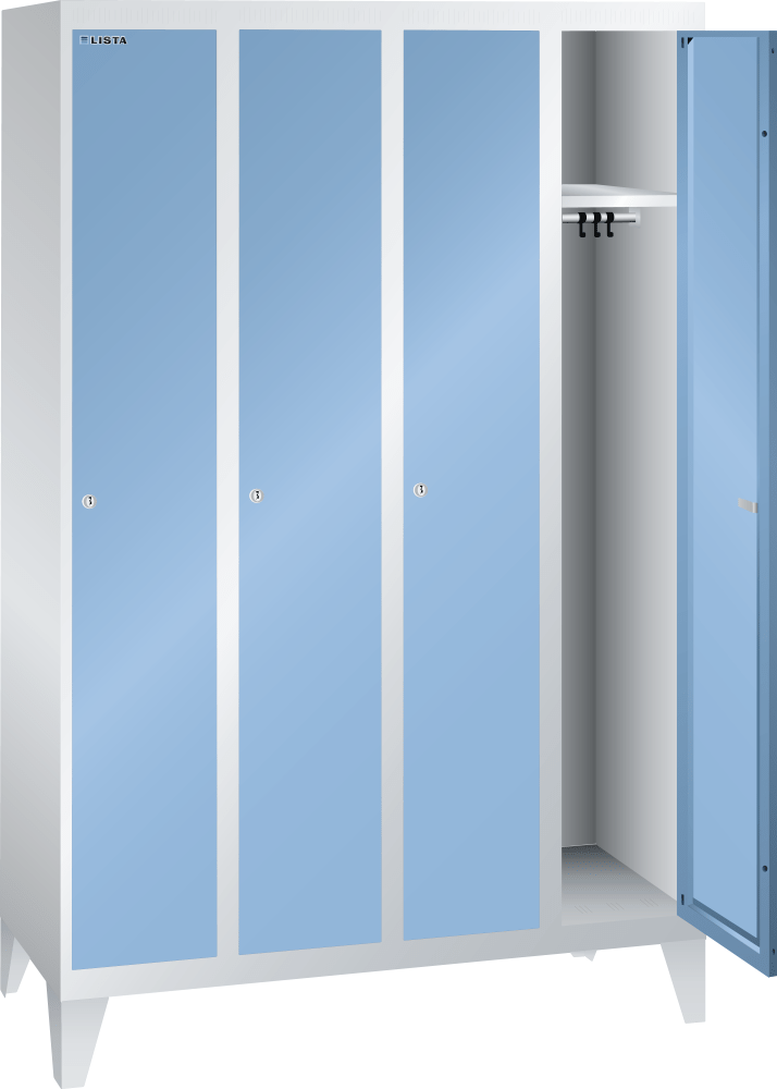 Clothes locker (WxDxH) 1200x500x1850mm 4 compartments