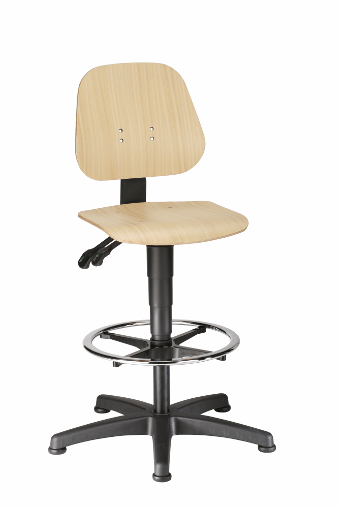 Swivel chair with gliders and base ring 580-850mm Beech