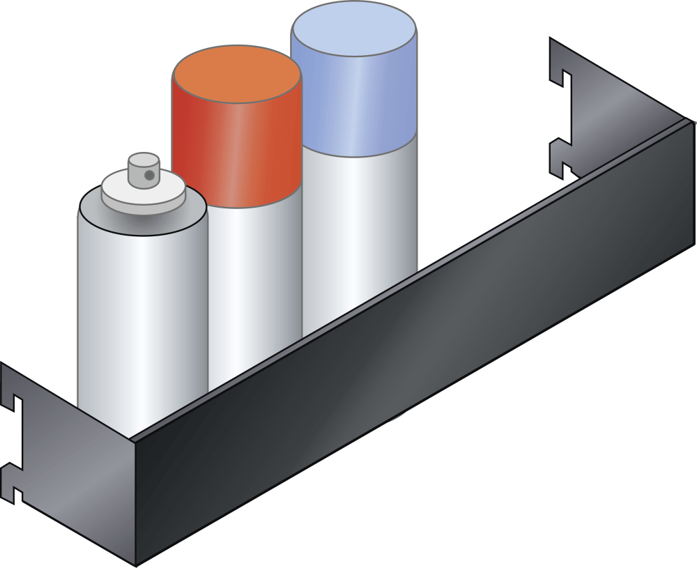 Spray can holder (WxDxH) 380x74x70mm