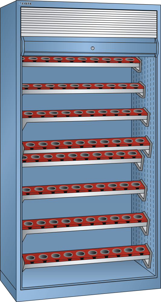 NC cabinet 54x27E (WxDxH) 1038x691x1950mm HSK 63 A+C+E/80 B+D+F R5012