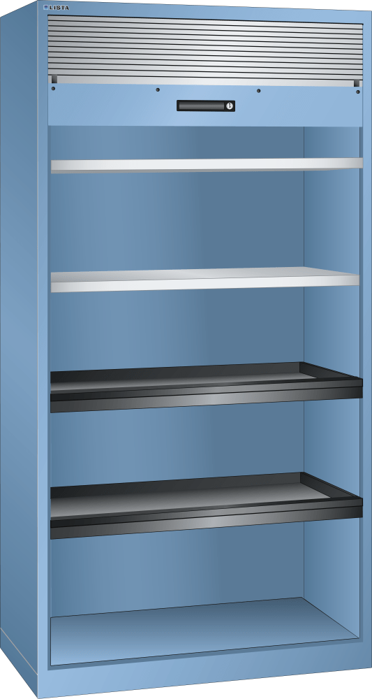 Roller shutter cabinet (WxDxH) 1000x580x1950mm KEY Lock R5012