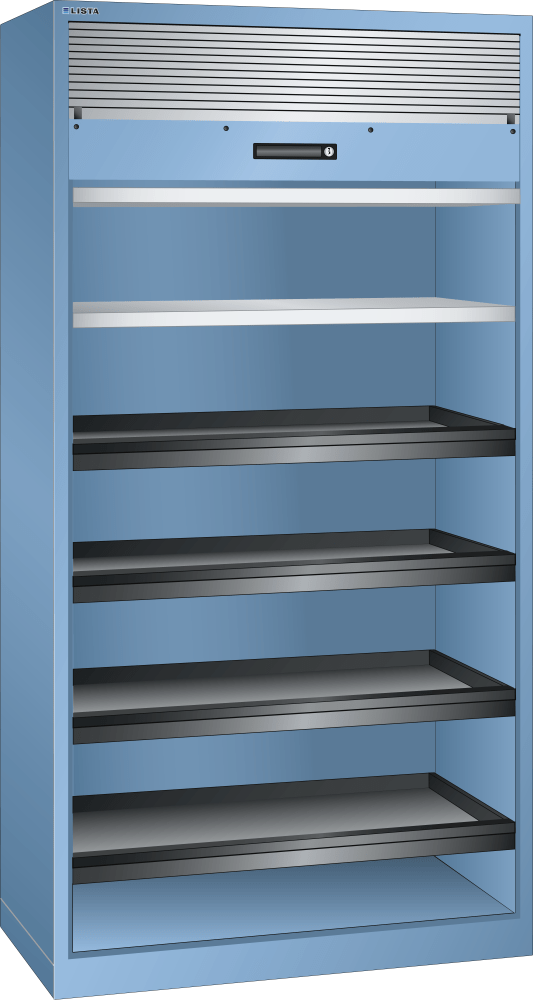 Roller shutter cabinet (WxDxH) 1000x580x1950mm KEY Lock R5012