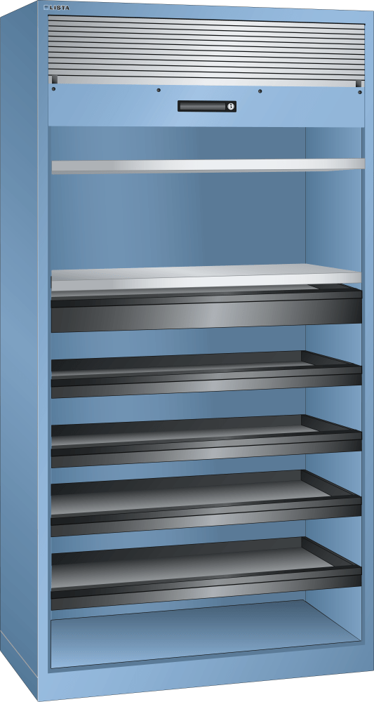 Roller shutter cabinet (WxDxH) 1000x580x1950mm KEY Lock R5012