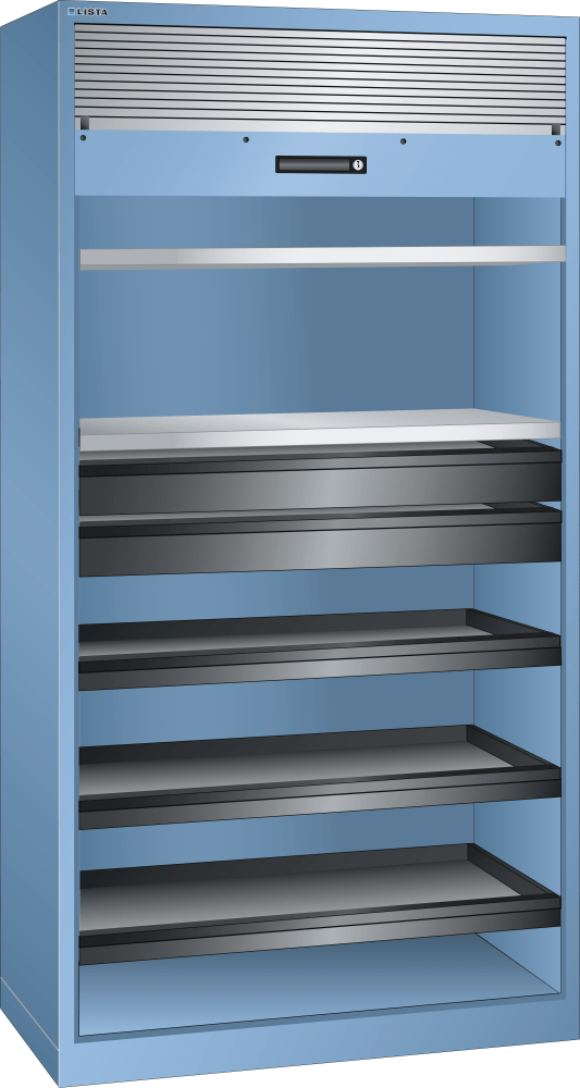 Roller shutter cabinet (WxDxH) 1000x580x1950mm KEY Lock R5012