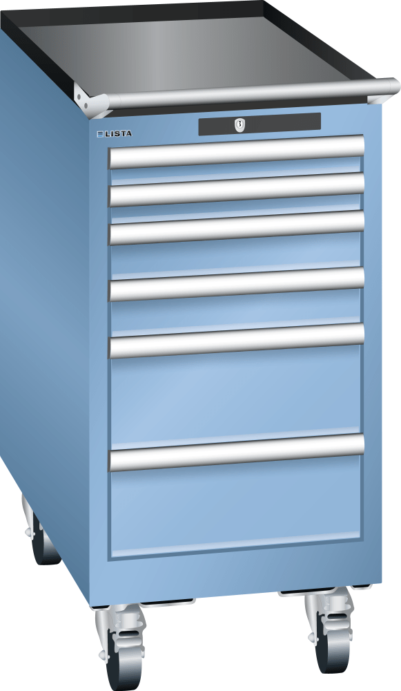 Drawer cabinet mobile 18x36E (WxDxH) 411x725x840mm RFID Lock R5012