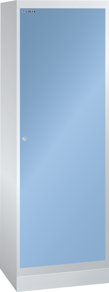 Clothes locker (WxDxH) 600x500x1800mm 2 compartments R7035/R5012