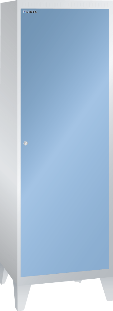 Clothes locker (WxDxH) 600x500x1850mm 2 compartments R7035/R5012