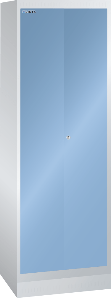 Clothes locker (WxDxH) 600x500x1800mm 2 compartments R7035/R5012