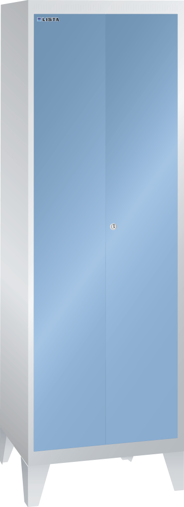 Clothes locker (WxDxH) 600x500x1850mm 2 compartments R7035/R5012