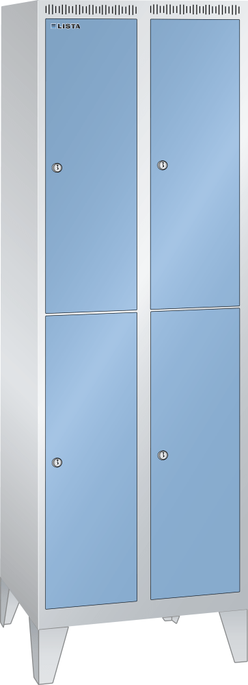 Clothes locker (WxDxH) 600x500x1850mm 2x2 compartments