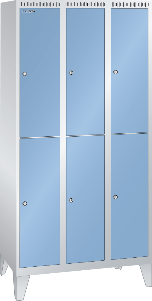 Clothes locker (WxDxH) 900x500x1850mm 3x2 compartments