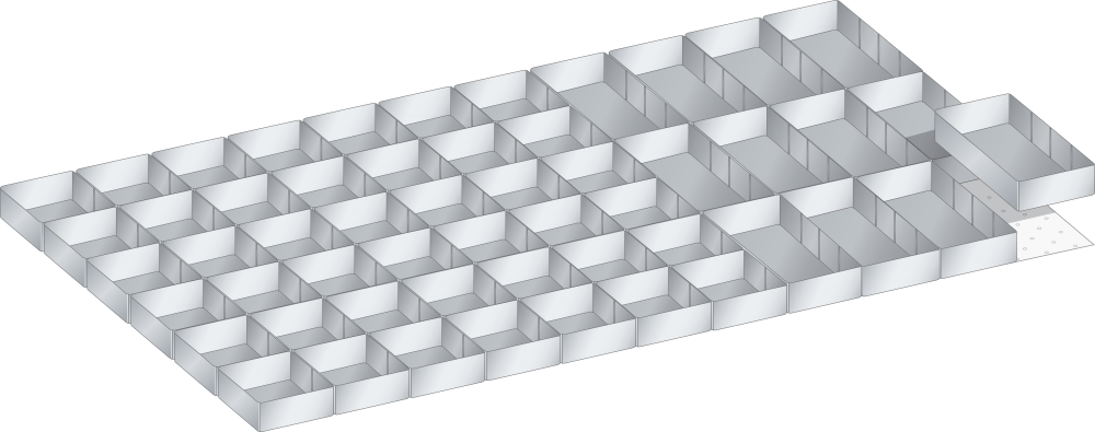 Set Plastic boxes (WxDxFH) 1205x695x100mm