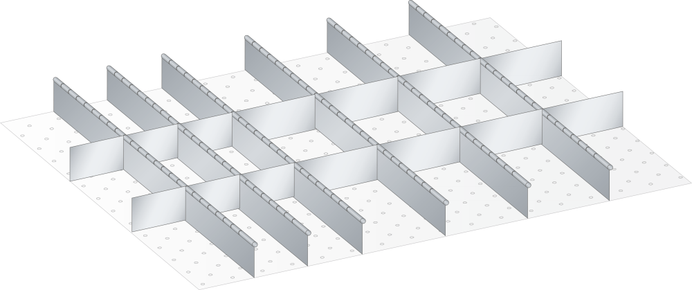 Set Slotted partitions and Metal dividers (WxDxFH) 1005x695x200mm