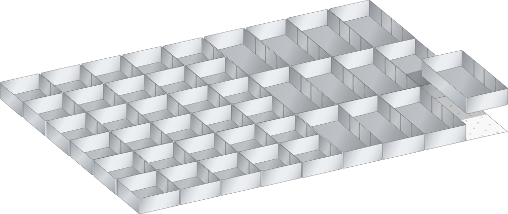 Set Plastic boxes (WxDxFH) 1005x695x100mm