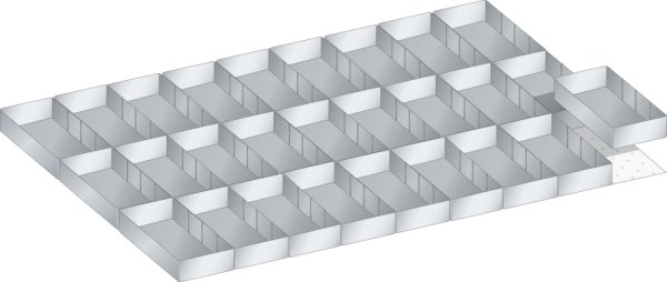 Set Plastic boxes (WxDxFH) 1005x695x50mm