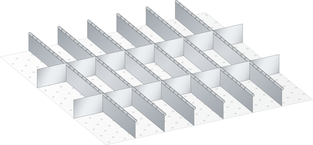 Set Slotted partitions and Metal dividers (WxDxFH) 805x695x150mm